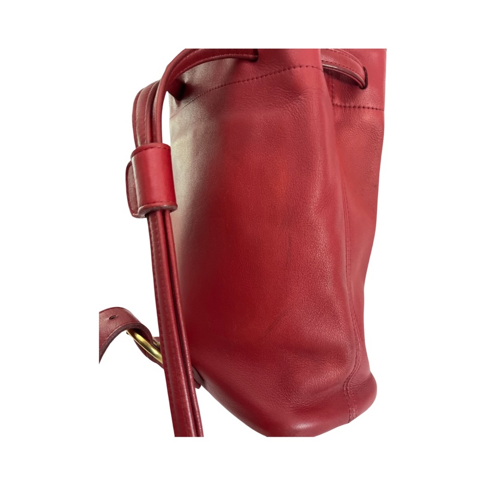 Coach 4162 Vintage Red Leather Slim Backpack USA Made Brass Hardware 1987 - Picture 13 of 15